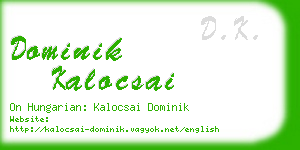 dominik kalocsai business card